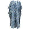 Dlouhý kaftan z umělého hedvábí modrobílý