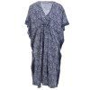 Dlouhý kaftan z umělého hedvábí modrobílý
