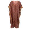 Dlouhý kaftan z umělého hedvábí červený