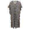 Dlouhý kaftan z umělého hedvábí černobílý