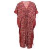Dlouhý kaftan z umělého hedvábí červený