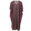 Dlouhý kaftan z umělého hedvábí růžovočerný