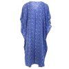 Dlouhý kaftan z umělého hedvábí modrobílý