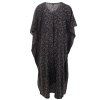Dlouhý kaftan z umělého hedvábí černý