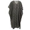 Dlouhý kaftan z umělého hedvábí černozelený