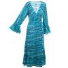 Kimono z umělého hedvábí s 3/4 rukávky modré