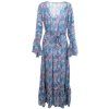 Kimono z umělého hedvábí s 3/4 rukávky modré