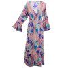 Kimono z umělého hedvábí s 3/4 rukávky modré