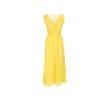 Dlouhé žluté bavlněné šaty s krajkou
