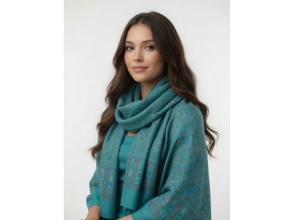 IndiPashmina Woolen Emerald Diamond