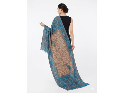 IndiPashmina Woolen Blue Harmony