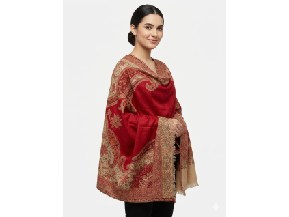 IndiPashmina Woolen Royal Red