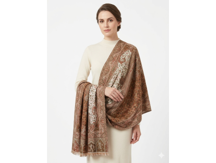 IndiPashmina Woolen Bronze Harmony