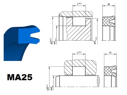 Universelle Manschette 4 x 10 x 4 MA25 PU, Dichtomatik