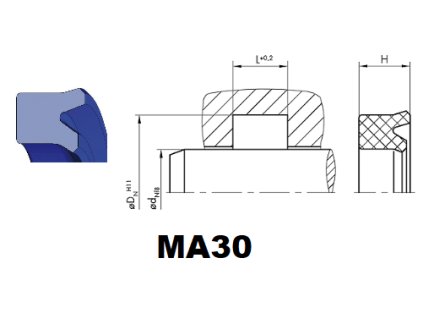 192040 kolbenstangenhulse 85 x 95 x 12 ma30 pu dichtomatik