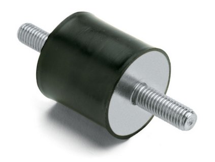 Zylinderförmiger Stiller Block-Typ 1 (schrauben - schrauben) Durchmesser 50mm / Höhe 30mm, M10x28, GeTech