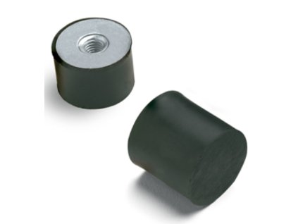 Zylinderförmiger Stiller Block-Typ 5 (Nuss - Gummi) Durchmesser 75mm / Höhe 50mm, M12, GeTech