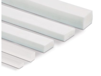 Profil trapezförmig, Abmessungen 12 x 20 x 18mm, Material Silikon 60 ShA Weiß, FDA