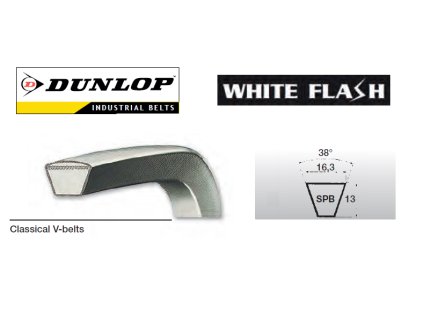 208450 keilriemen spb 16 3 x 5000 lw 5022 la dunlop white flash