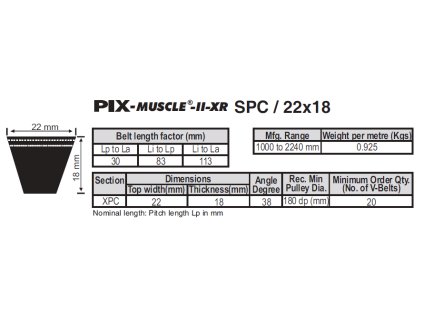 210160 keilriemen spc 21 x 3000 lw 3030 la pix muscle