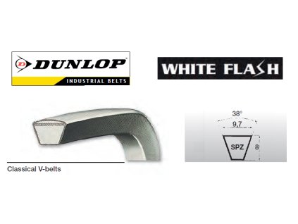 229960 keilriemen spz 9 7 x 762 lw 775 la dunlop white flash