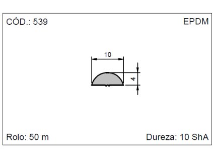 Pryžový profil půlkruhový mikroporézní (cena za 1 metr) (Typ Pryžový profil půlkruhový mikroporézní NBR 11 x 5 cm (cena za 1 metr))