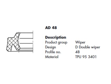 Doppelt Wischerring 13 x 20 x 7,3 / 5,5 AD48 AU95 Dichtomatik