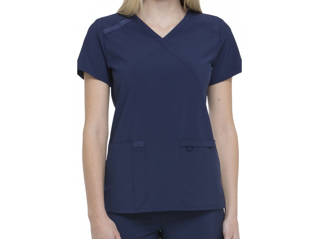 Halena Dickies Mock Wrap dámská - tmavě modrá (Velikost XXL), přední pohled, dvě velké kapsy a jedna prsní kapsa