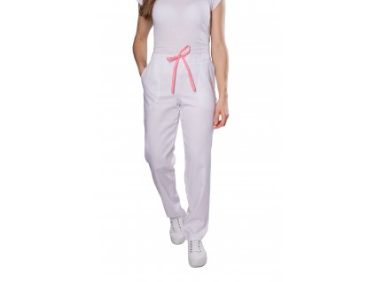 Kalhoty INFINITE MedStyle dámské -  bílé/růžová tkanička (Velikost XXL)