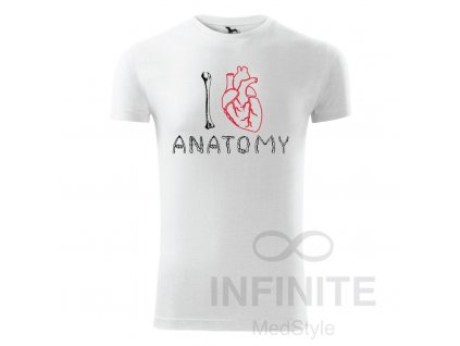 Tričko I love ANATOMY pánské, potisk, nápis, srdce, bavlna GOTS, lehce vypasovaný střih, jedinečné, stylové, T-shirt męski I love ANATOMY, nadruk, napis, serce, bawełna GOTS, lekko dopasowany, niepowtarzalny, stylowy