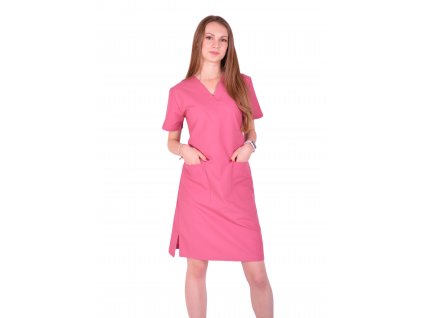 Zdravotnické šaty INFINITE. tmavě růžové, INFINITE fartuch medyczny. ciemno różowy