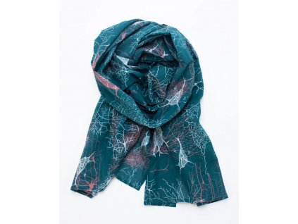 šála, šátek, neuron, modrá, bavlna, szalik, szalik, neuron, niebieski, bawełna