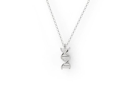 Náhrdelník DNA vertikální - stříbro