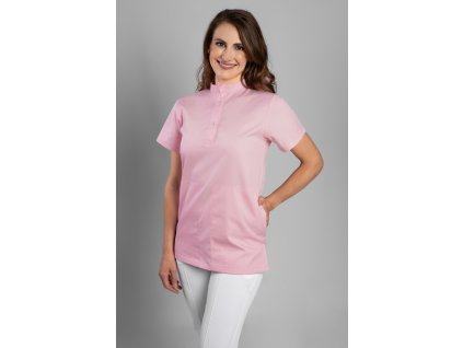 Zdravotnická halena INFINITE Flex Elizabeth - růžová, pohled zepředu, elegantní střih