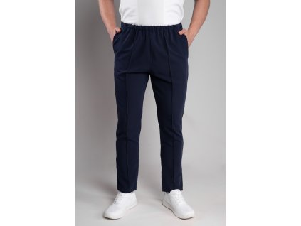 Zdravotnické kalhoty INFINITE Flex Harvey Stretch - tmavě modré, pohled zepředu, elegantní střih