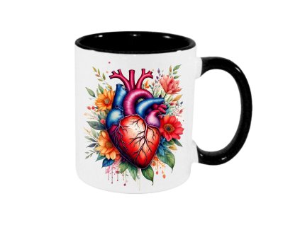 Hrnek - Srdce v květech