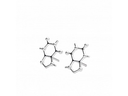 Náušnice, šperk, Science Jewelry 1824, hypoalergenní, certifikát pravosti, kofein, caffeine studs