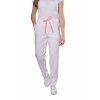 Kalhoty INFINITE MedStyle dámské - bílé/růžová tkanička, pohled zepředu, klasický střih