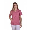 Lékařská halena INFINITE MedStyle tmavě růžová - dámská, pohled zepředu, projmutý střih, výstřih do V, (Velikost XXL)