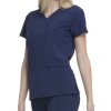 Halena Dickies Mock Wrap dámská - tmavě modrá (Velikost XXL), přední pohled, krátké rukávy