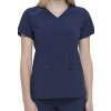 Halena Dickies Mock Wrap dámská - tmavě modrá (Velikost XXL), přední pohled, dvě velké kapsy a jedna prsní kapsa