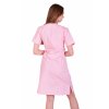 Zdravotnické šaty INFINITE - světle růžové, pohled zezadu, délka nad kolena, (Velikost XXL)