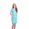 Zdravotnické šaty INFINITE - mint, pohled zepředu, moderní střih, výstřih do V, (Velikost XXL)