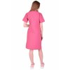 Zdravotnické šaty INFINITE - tmavě růžové, pohled zezadu, délka nad kolena (Velikost XXL)