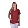 Lékařská halena INFINITE MedStyle vínová - dámská, pohled zepředu, projmutý střih, výstřih do V, (Velikost XXL)