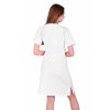 Zdravotnické šaty INFINITE - bílé, pohled zezadu, krátký rukáv