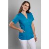 Zdravotnická halena INFINITE Flex Florence - tyrkysová, pohled zepředu, elegantní střih