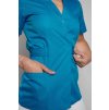 Zdravotnická halena INFINITE Flex Florence - tyrkysová, pohled zepředu, detail na postranní kapsu