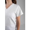 Zdravotnická halena INFINITE Flex Rita Stretch - bílá, pohled zepředu, detail na materiál