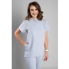 Zdravotnická halena INFINITE Flex Mary Stretch - modrá, pohled zepředu, elegantní střih